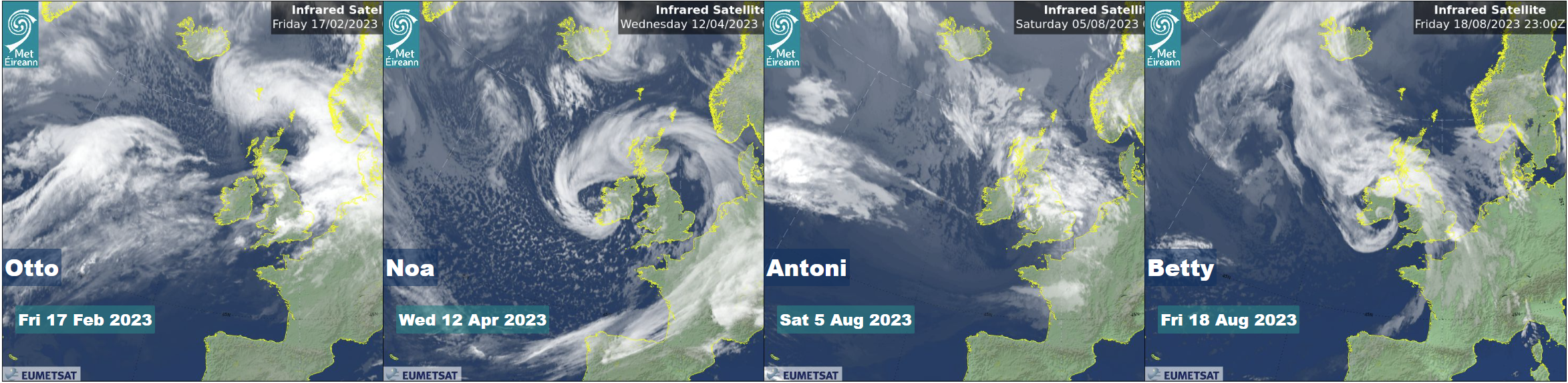 infra-red satellite image for storms in 2022/23 storm season